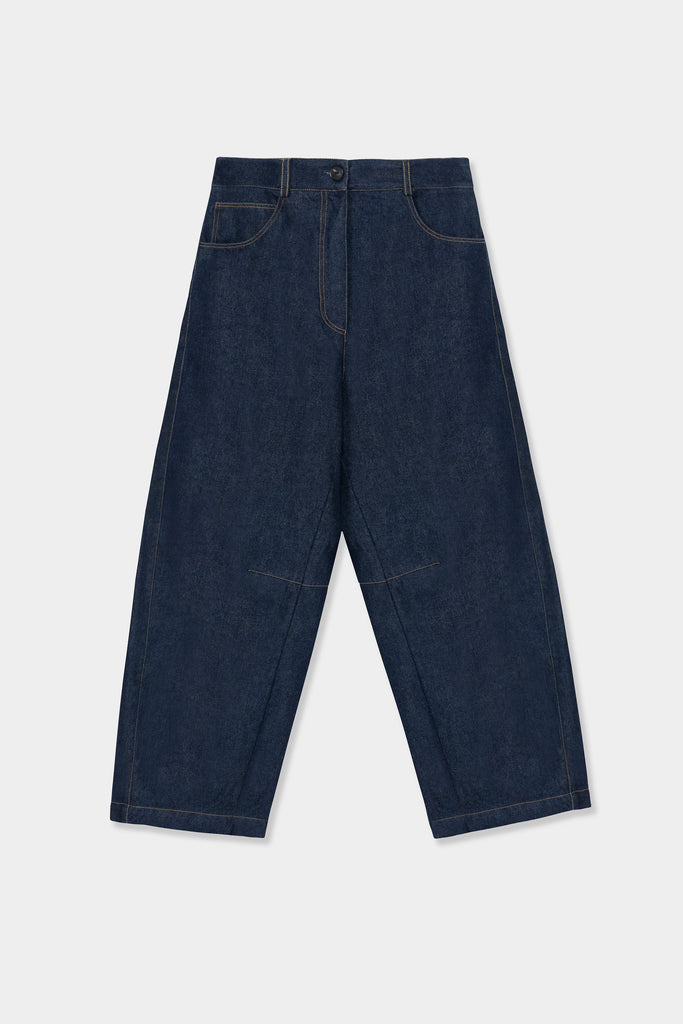 Curved Baggy Jeans - Indigo