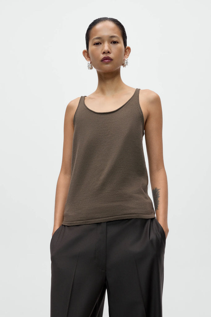 Merino Wool Tank Top - Taupe