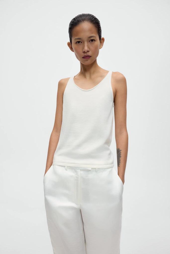Merino Wool Tank Top - White