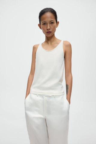 Merino Wool Tank Top - White