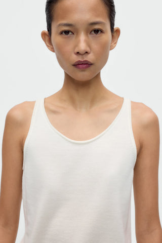 Merino Wool Tank Top - White