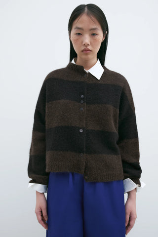 Baby Alpaca Cardigan Bicolour - Brown/Black