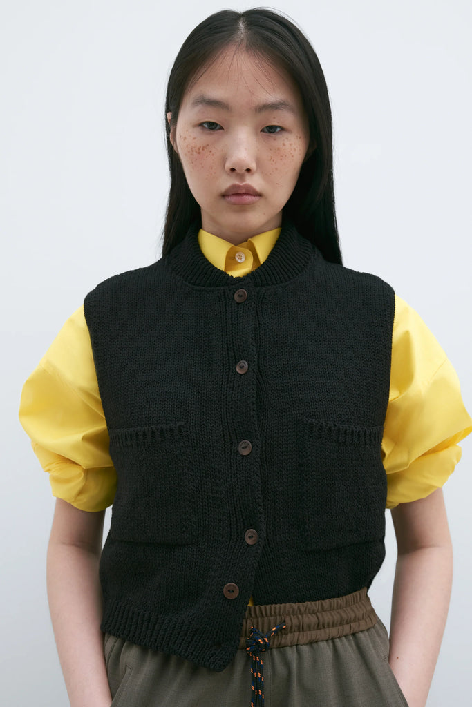 Cotton Waistcoat - Black