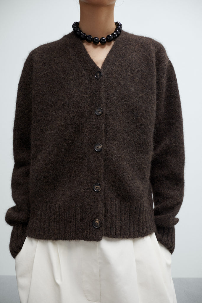 Baby Alpaca Cardigan - Brown