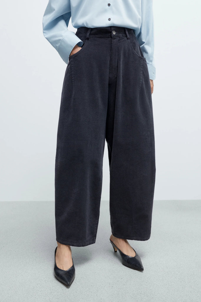 Corduroy Baggy Pants - Dusty Blue
