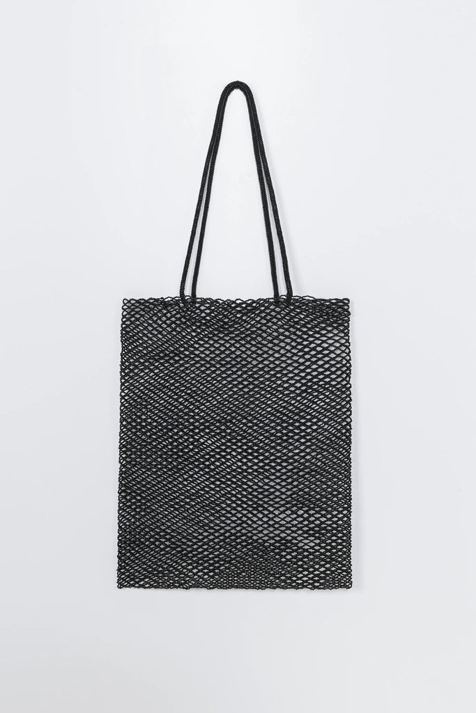 Handmade Beaded Tote Bag - Black