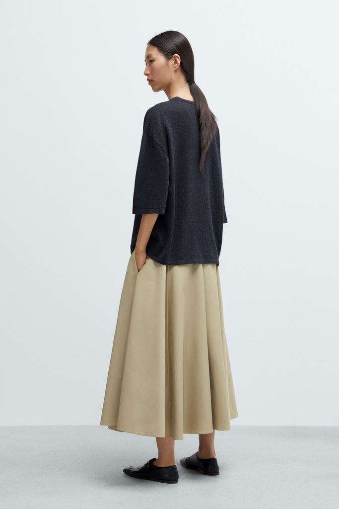 Merino Wool Oversized T-Shirt - Anthracite