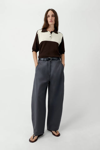 Cotton & Linen Curved Pants - Graphite