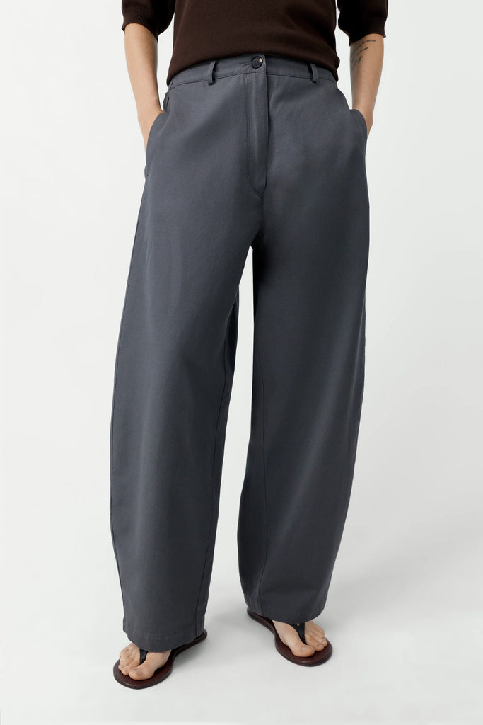 Cotton & Linen Curved Pants - Graphite