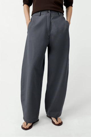 Cotton & Linen Curved Pants - Graphite
