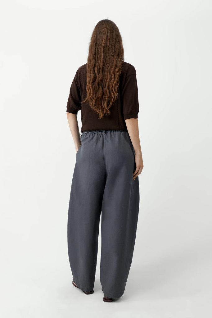 Cotton & Linen Curved Pants - Graphite