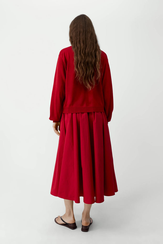 Cotton & Silk Cardigan - Red