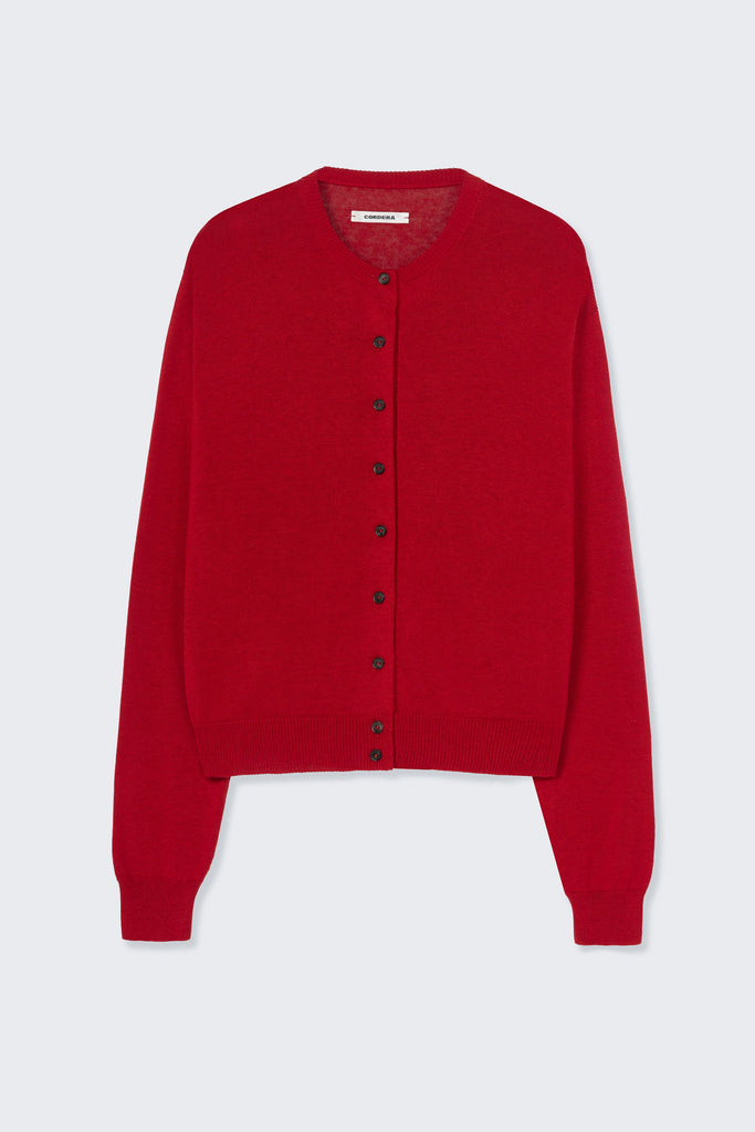Cotton & Silk Cardigan - Red