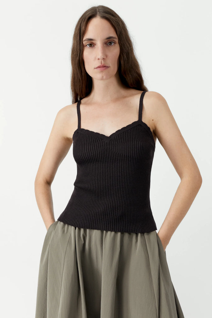 Cotton & Silk Ribbed Tank Top