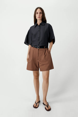 Curved Short Sleeve Shirt - Espresso