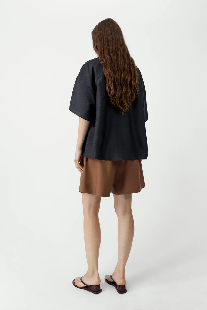 Curved Short Sleeve Shirt - Espresso