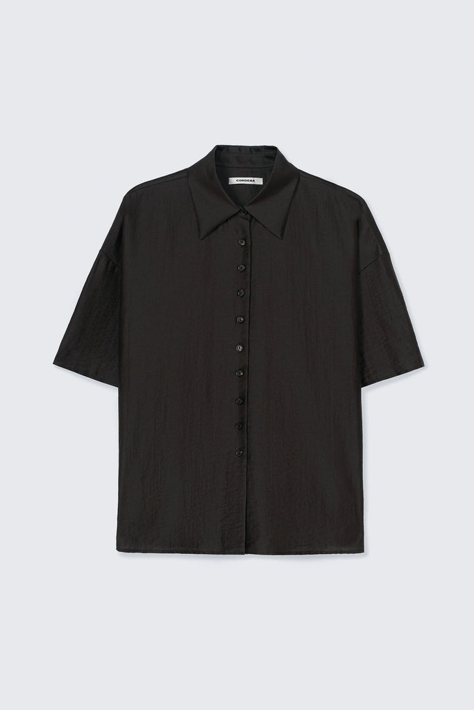 Curved Short Sleeve Shirt - Espresso