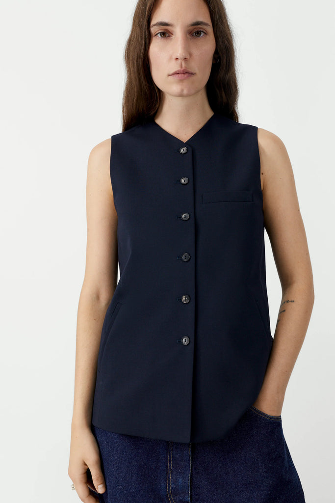 Tailored Vest - Navy