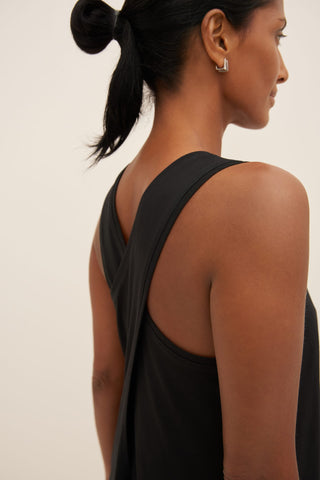 Cross Back Dress - Black