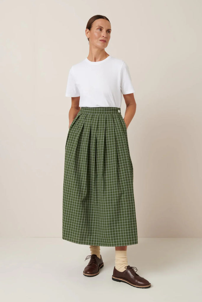 Flora Skirt - Forest Grid