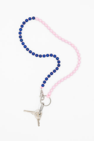 Perlen Long Keyholder - Rose/Blue