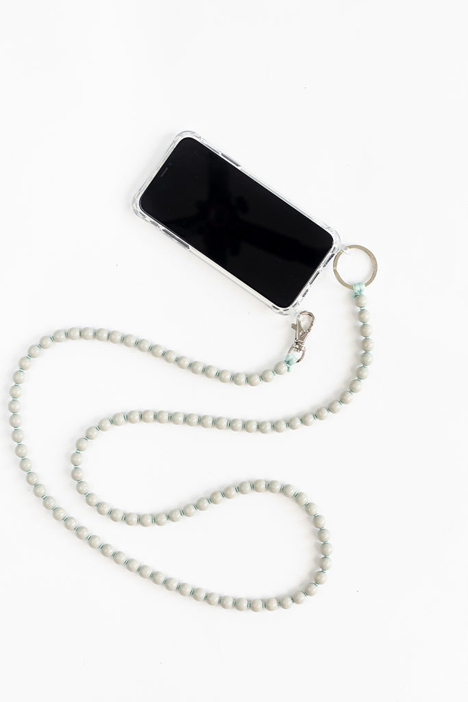 Handykette Phone Necklace - Light Grey/Salvia