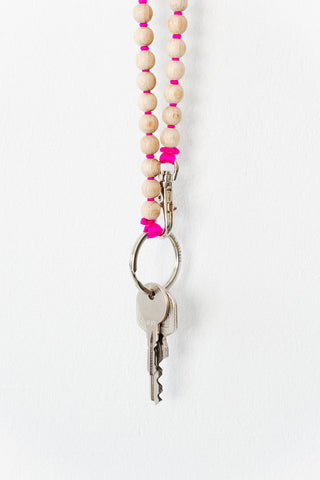 Perlen Long Keyholder - Natural/Pink