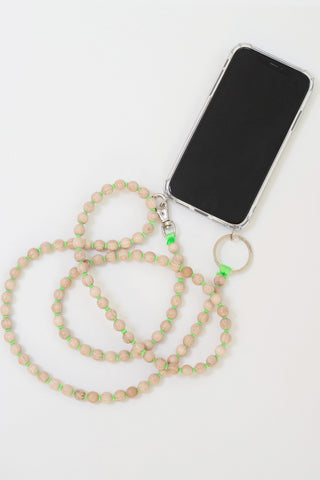 Handykette Phone Necklace - Natural/Neon Green