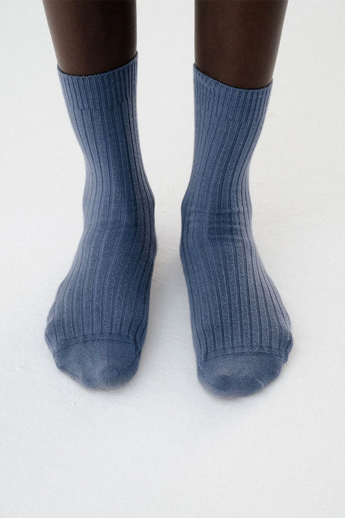 Rib Ankle Socks - Fiba Blue