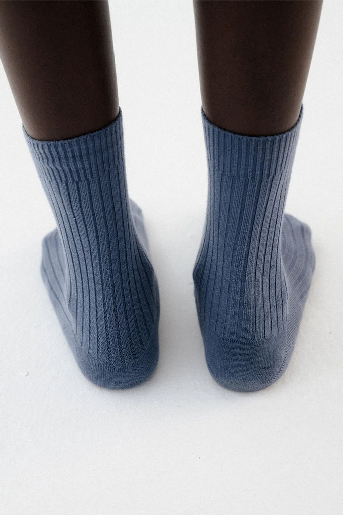 Rib Ankle Socks - Fiba Blue