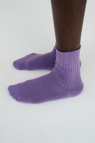 Rib Ankle Socks - Yu Purple