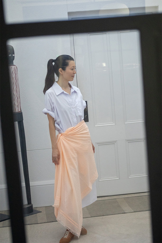 Organic Cotton Sarong - Apricot Cloud