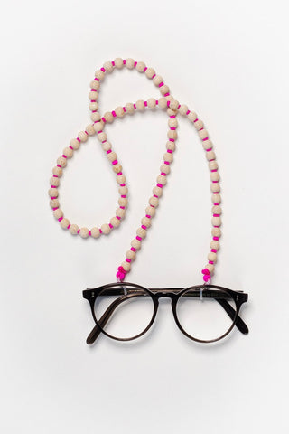 Brillenkette Eye Glasses Chain - Natural/Pink
