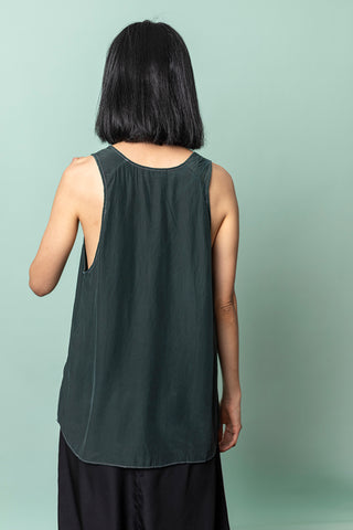 Garment Dyed Silk Tank - Khaki